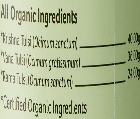 Organic India Tulsi Original All Organic Ingredients