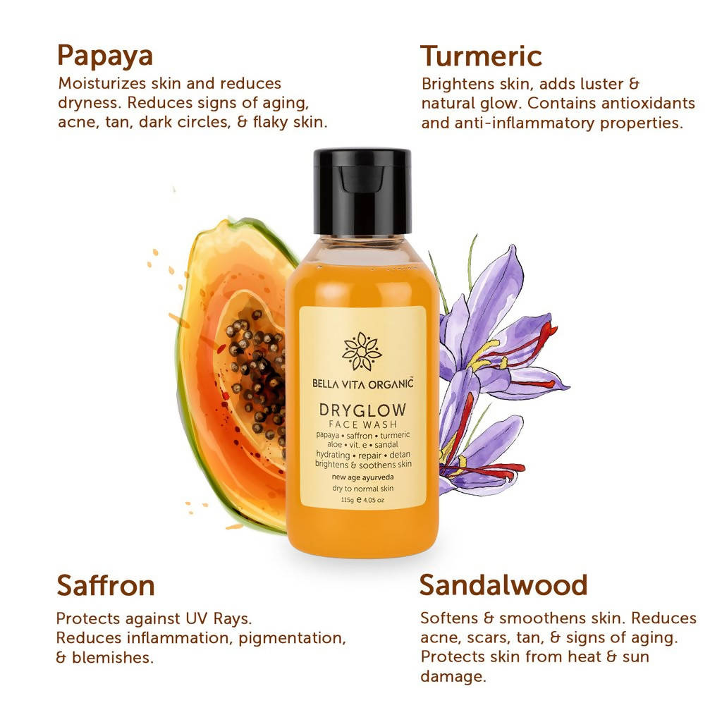 Bella Vita Organic Dryglow Face Wash ingredients