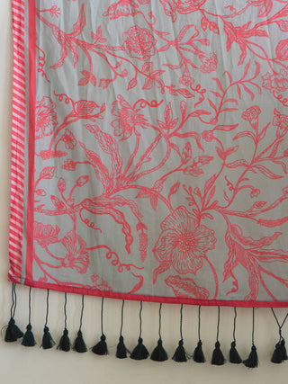 Suta White Floral Pure Cotton Saree - Distacart