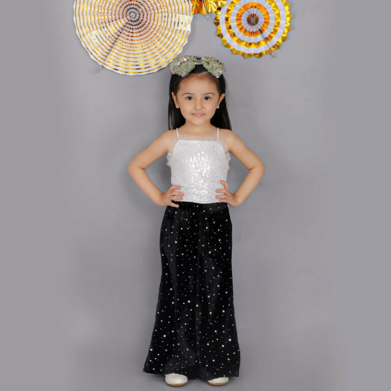 Lil Drama Girls Party Top With Pants - White - Distacart