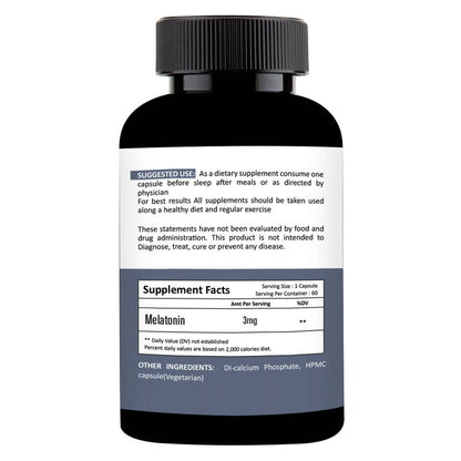 Nutracology Melatonin 3 mg Sleep Aid and Stress Relax Sleeping Aid Capsules - Distacart