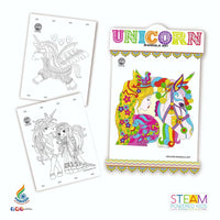 Thumbnail for Sardar Ji Ki Dukan Ratna's Mandala Art Unicorn The Colouring Kit 20 Sheets With 12 Sketch Pens Inside - Distacart