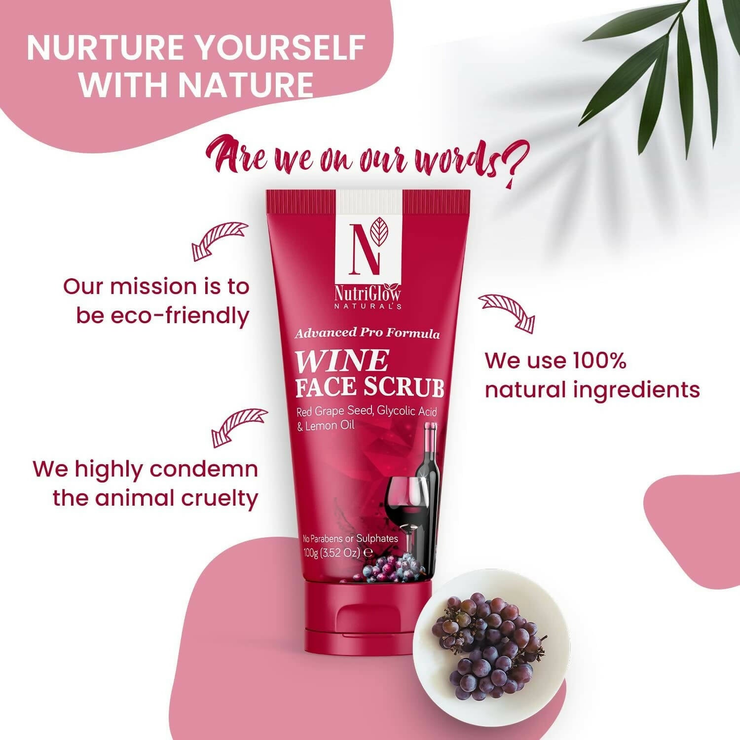 NutriGlow NATURAL'S Advanced Pro Formula Wine Face Scrub - Distacart
