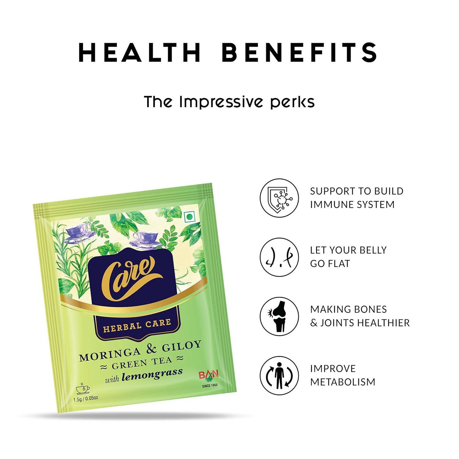Care Moringa & Giloy Green Tea Bags with Lemongrass - Distacart