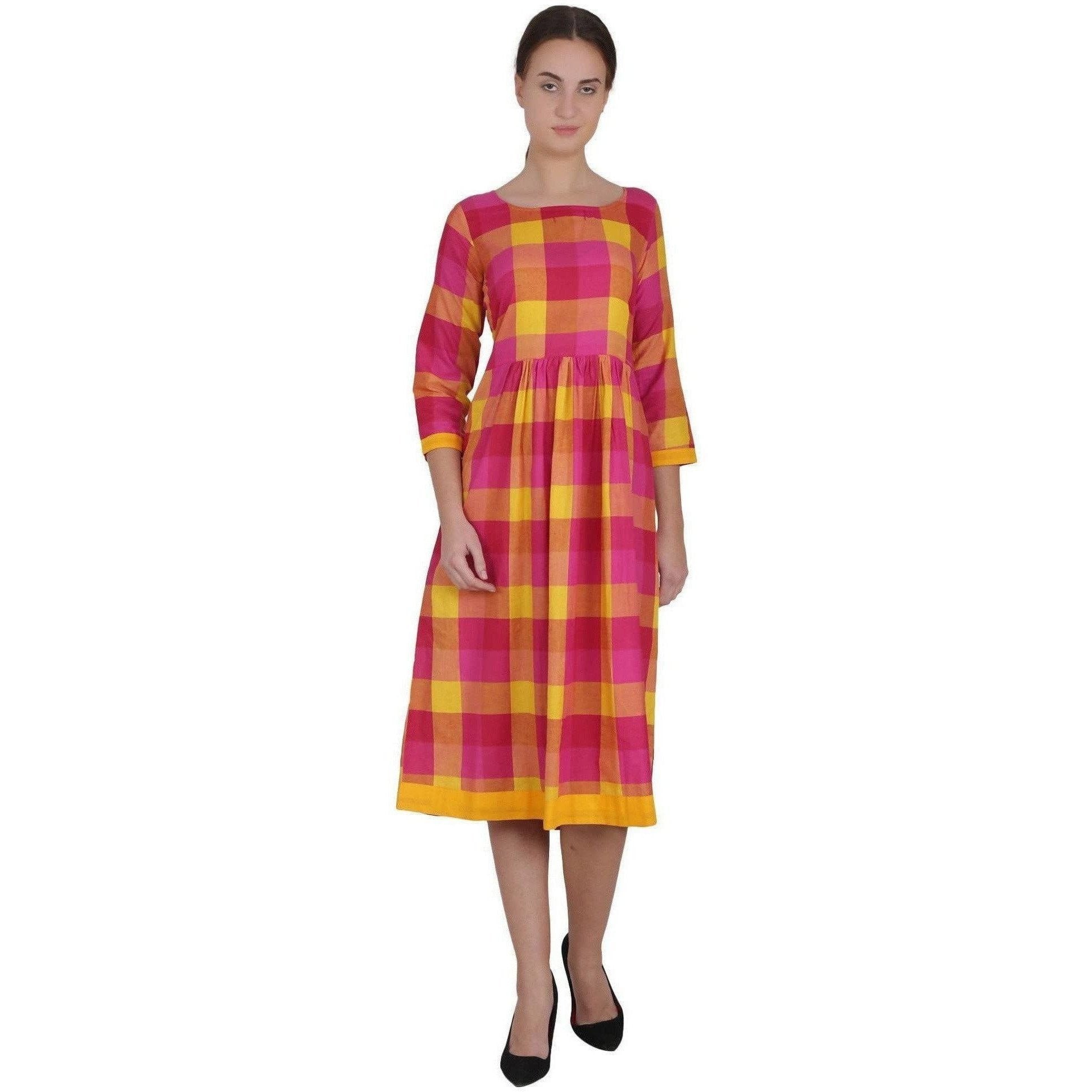 Kanoor Women's Multi rayon frock style kurti