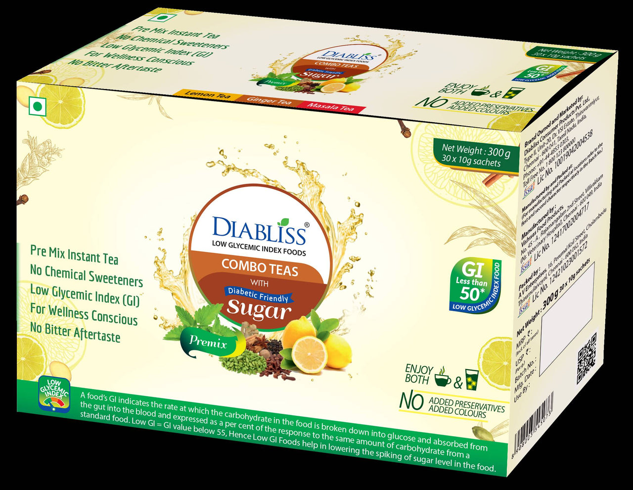 Diabliss Combo Teas with Diabetic Friendly Sugar - Distacart