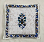 Thumbnail for The Decor Nook Blue Floral Print With Blue Brown Border Cushion Cover - Distacart