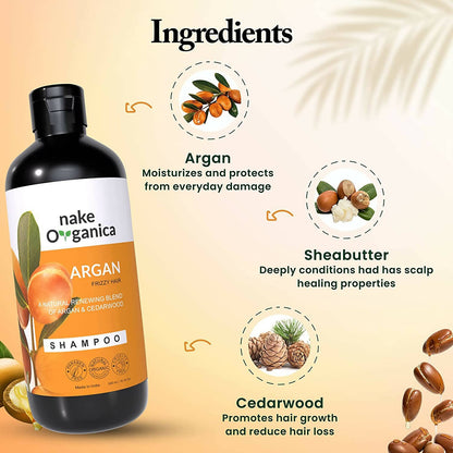 Nake Organica Argan Shampoo - Frizzy Hair - Distacart