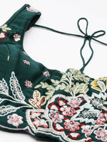 Thumbnail for House of Panchhi Green Georgette Sequins and thread embroidery Lehenga choli & Dupatta - Distacart