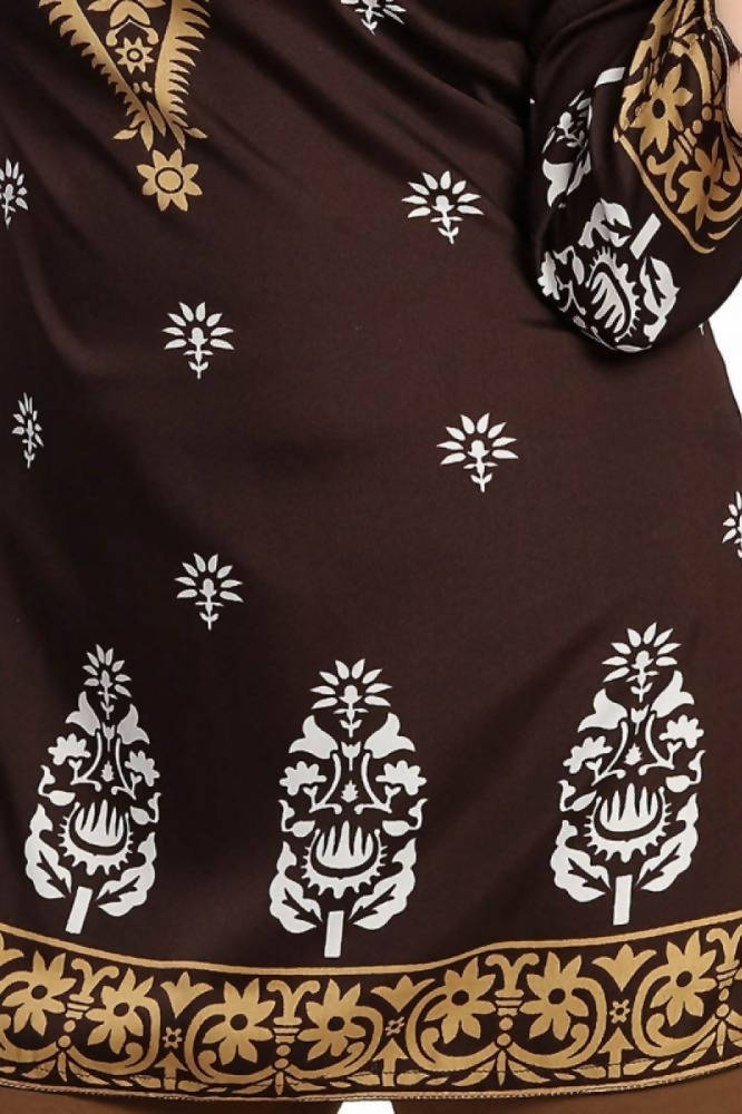 Snehal Creations Endearing Ethnicity Short Brown Tunic