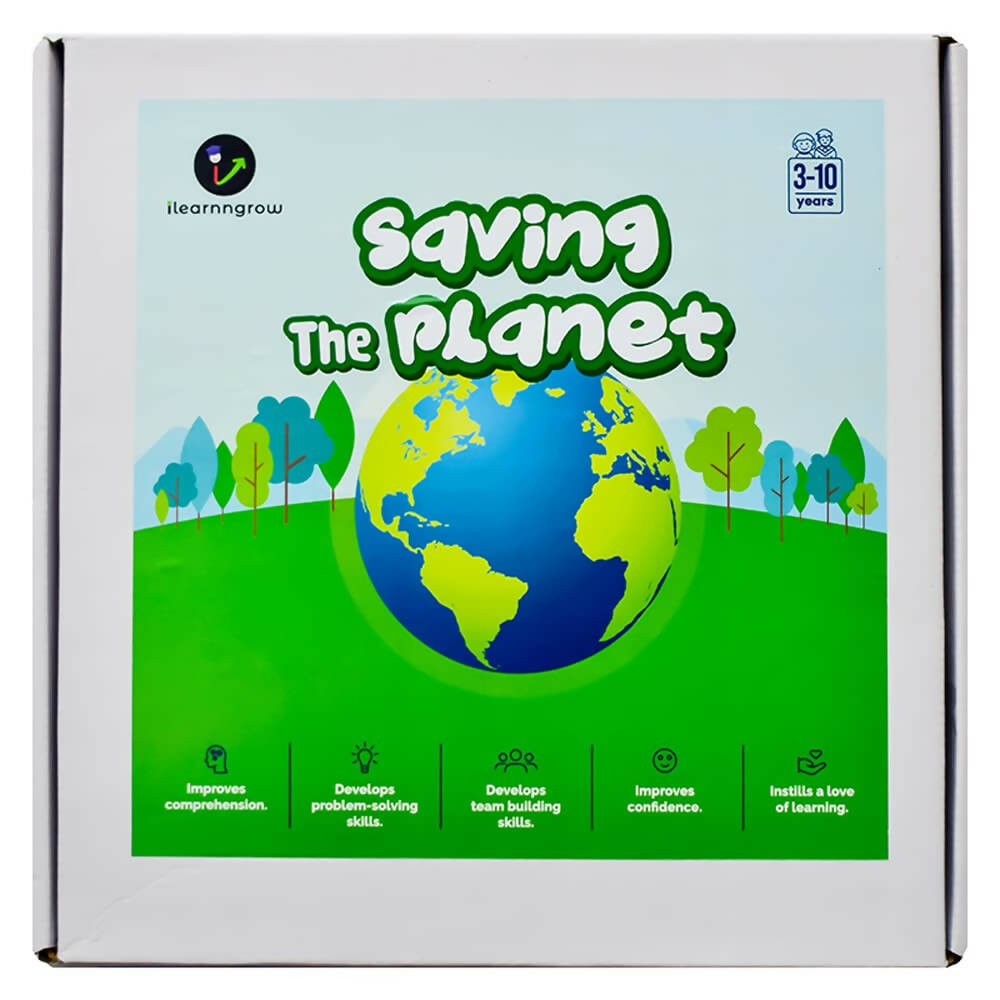 ilearnngrow Saving The Planet Board Game (Size: 10x10x1) Made by MDF Board Game for 3 - 10 years - Distacart