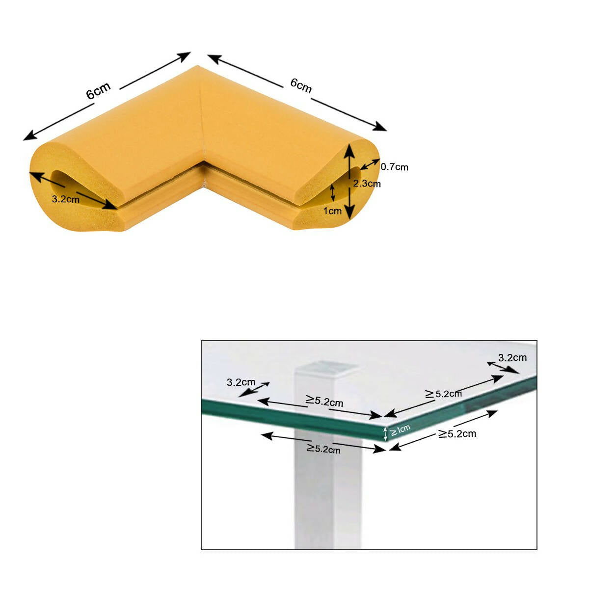 Safe-O-Kid High Qualityhigh Densityu Shapedmedium (5.5*5.5*3.5 Cm) Nbr Corner Cushions - Light Brown - Distacart