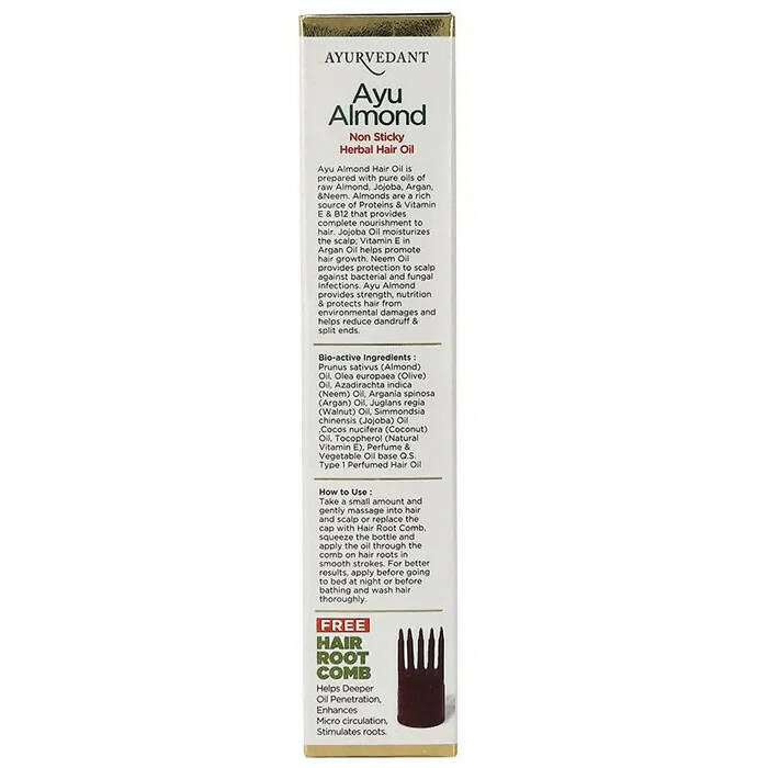 Baidyanath Jhansi Ayurvedant Ayu Almond Non Sticky Herbal Hair Oil - Distacart
