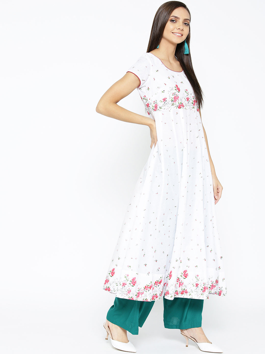 NOZ2TOZ Women's Cotton White Stylish Anarkali kurta - Distacart