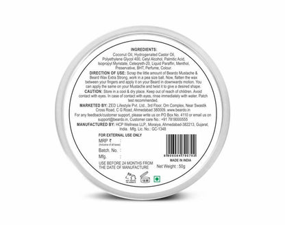 Beardo Beard and Mustache Wax Extra Strong - Distacart