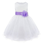 Thumbnail for Asmaani Baby Girl's White Color Satin A-Line Maxi Full Length Dress (AS-DRESS_22052) - Distacart