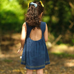 Thumbnail for Mhyssa Blue Square Neck Sleeveless Frock - Distacart