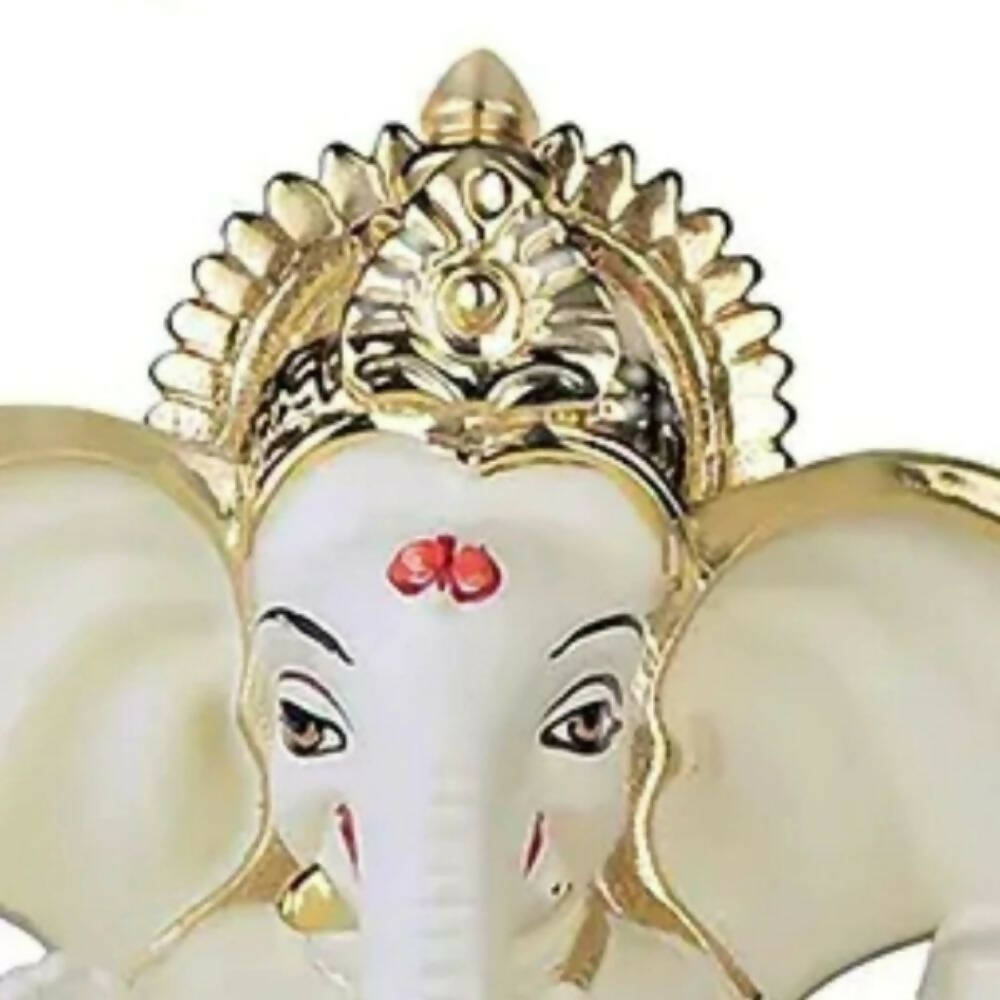 Tamas Gold Plated Gaj Karna Ganesh Idol Off White & Gold Color - Distacart