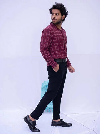 Diva Globe Checkard Lapel Collar Shirt - Distacart