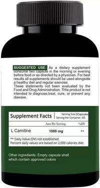 Thumbnail for Nutracology L carnitine 1000mg for Weight Loss, Fat Burner and Muscle growth Capsules - Distacart