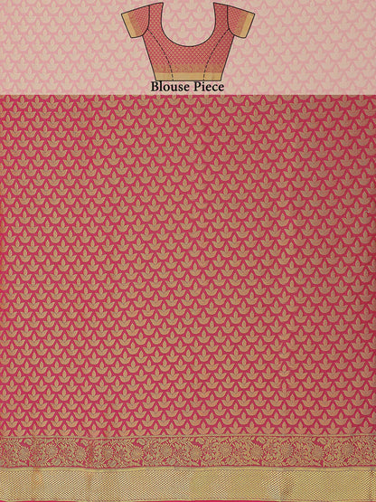 Mimosa Women's Kanchipuram Art Silk Pink Saree - Distacart