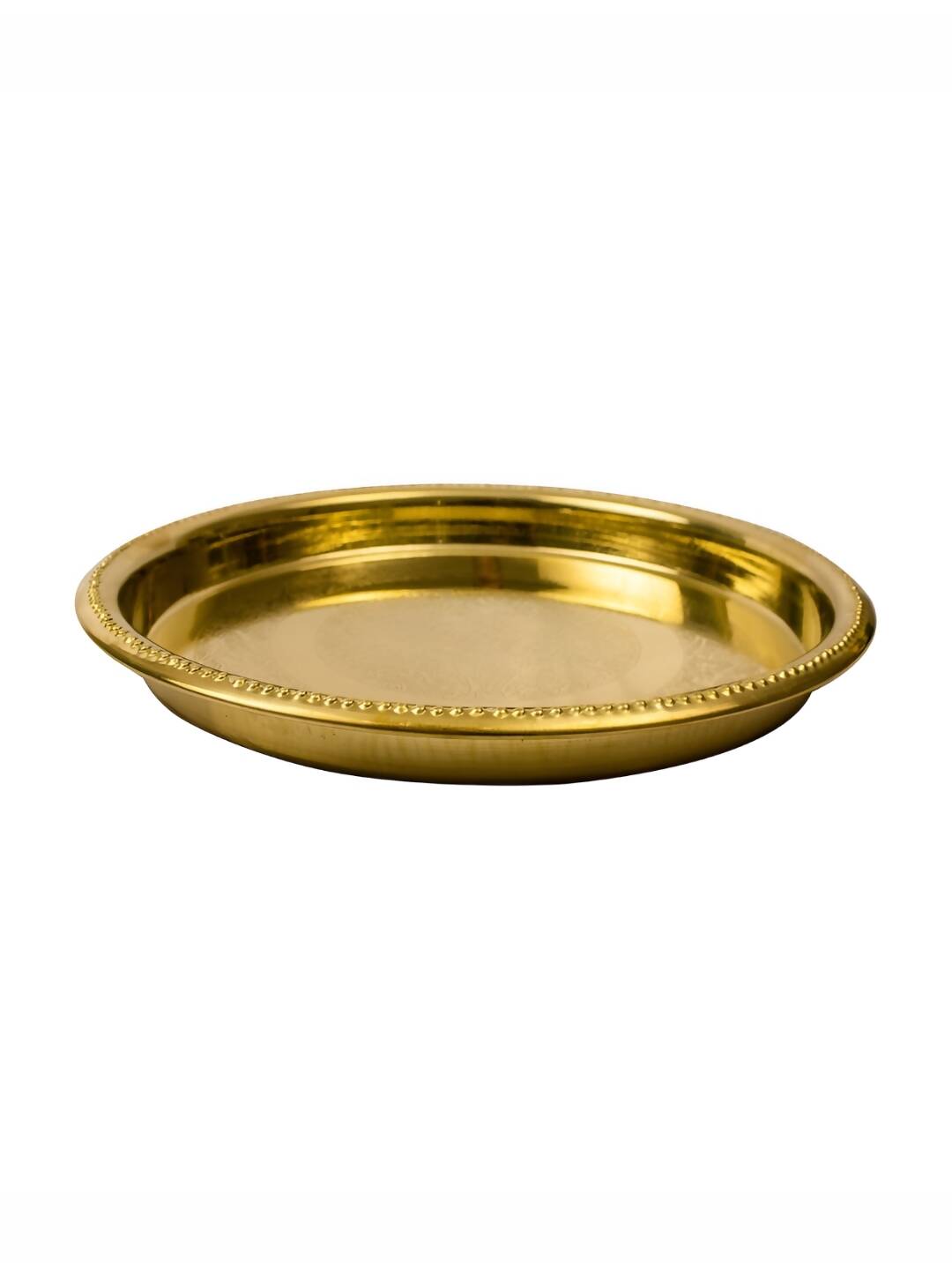 Spillbox Gold-Toned Brass Petal Thalli Round Pooja Essential - Distacart