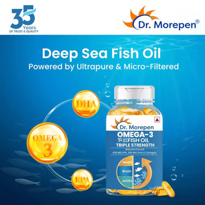 Dr. Morepen COD Liver Oil Softgels and Omega 3 Deep Sea Fish Oil Softgels Combo - Distacart