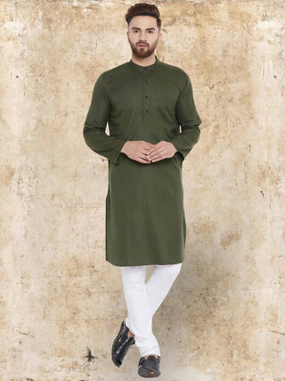Even Apparels Pure Cotton Green Kurta - Green - Distacart