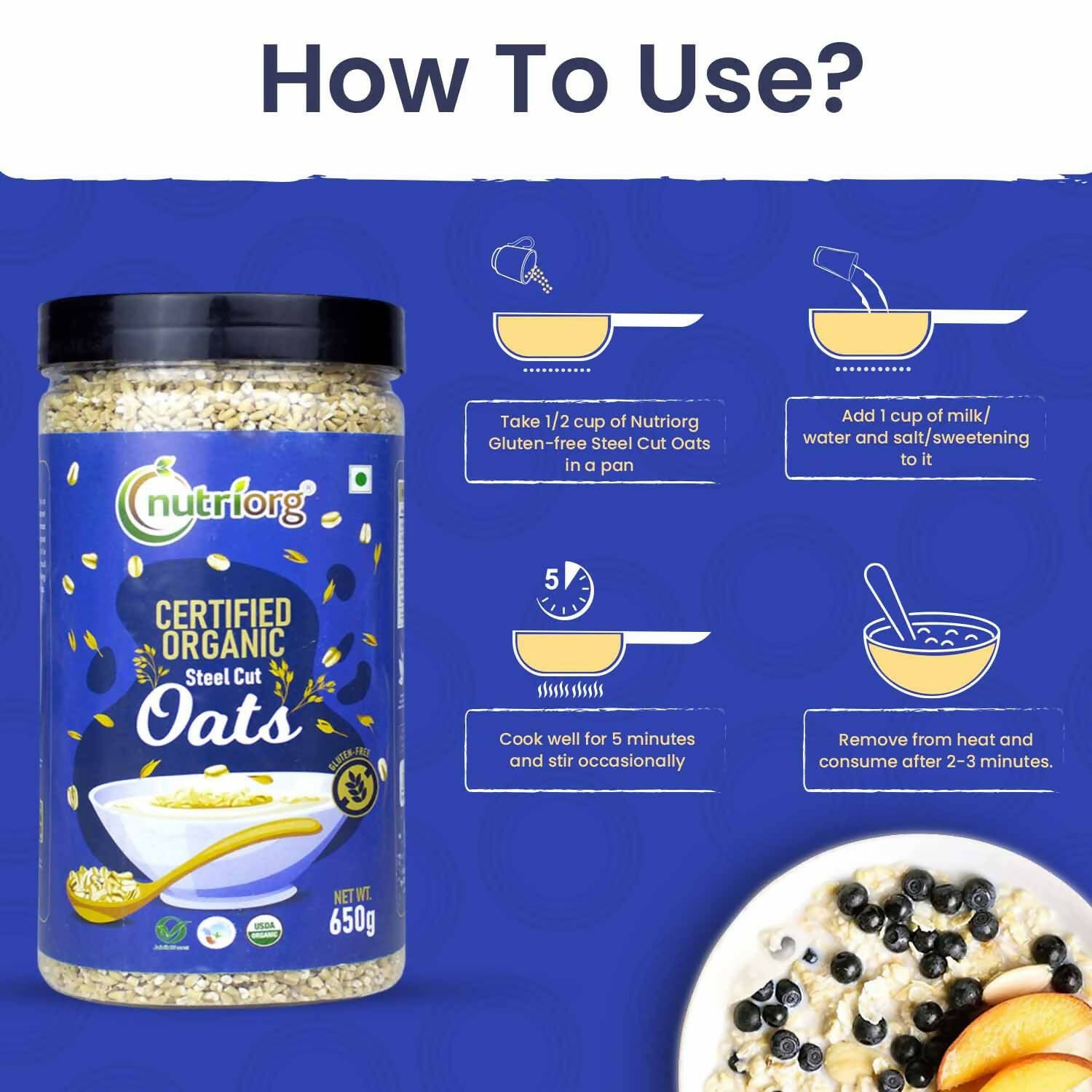 Nutriorg Certified Organic Steelcut Oats - Distacart