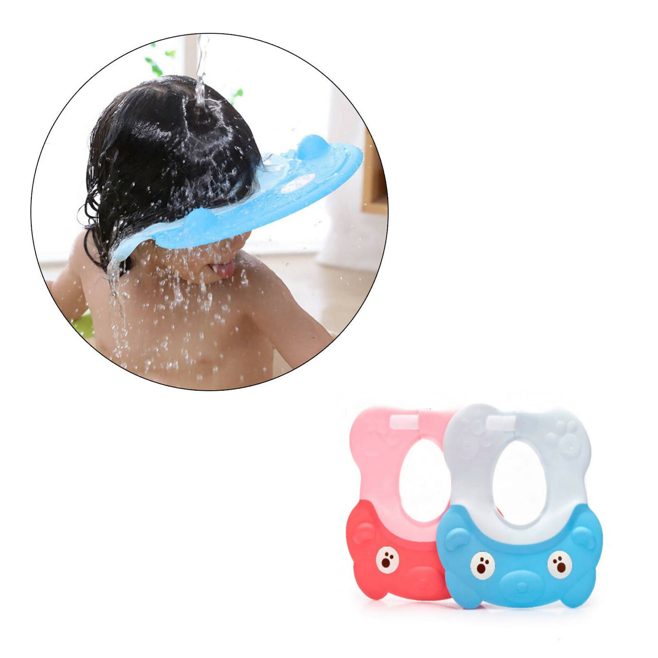 Safe-O-Kid Shampoo Shower cap for kids set of 2pcs- Blue Colour - Distacart