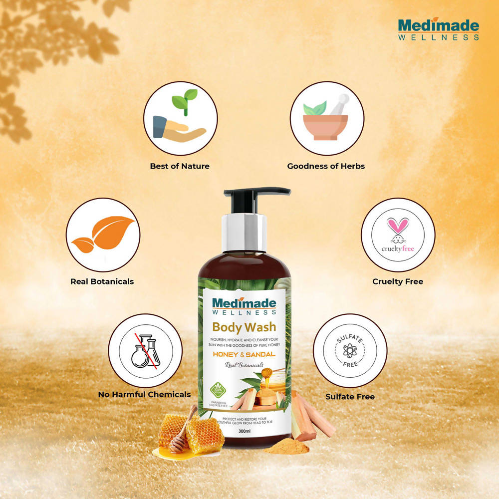 Medimade Wellness Honey & Sandal Body Wash - Distacart