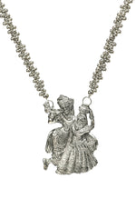 Thumbnail for Mominos Fashion Johar Kamal Oxidised Silver-Plated Brass Finish Radha Kishan Long Necklace For Women - Distacart