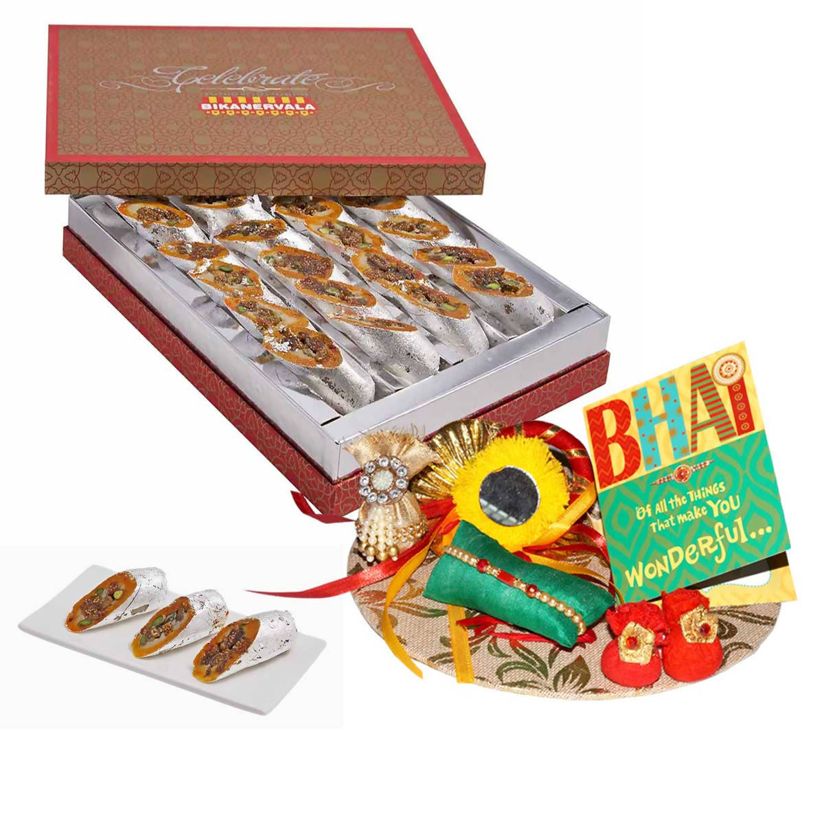 Bikanervala Kaju Anjeer Roll Rakhi Gift - Distacart