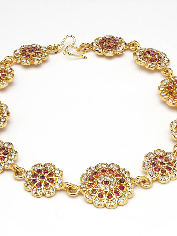 NVR Women's Gold-Plated Traditional Meenakari Stones Trending Matha Patti - Distacart