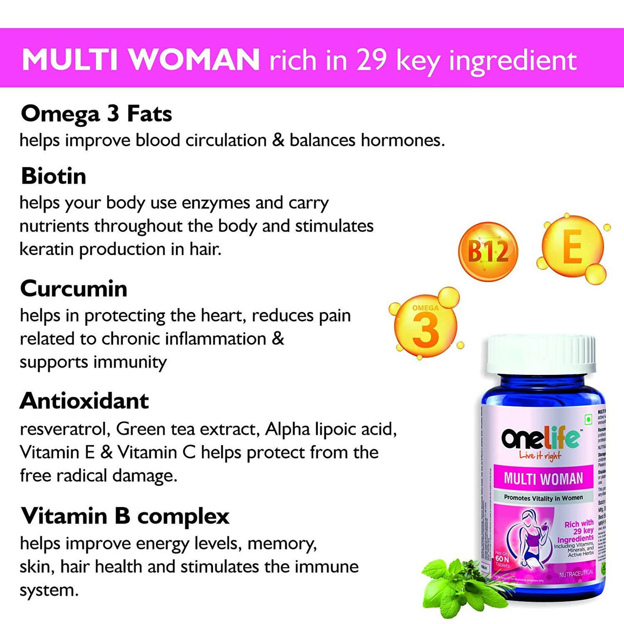 Onelife Multi Vitamin For Women Tablets - Distacart