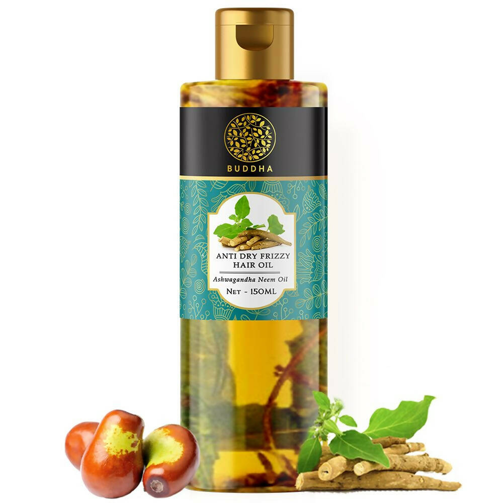 Buddha Natural Anti Dry Frizzy Hair Oil - For Instant Shine, Smoothness & Soft Hair - Distacart