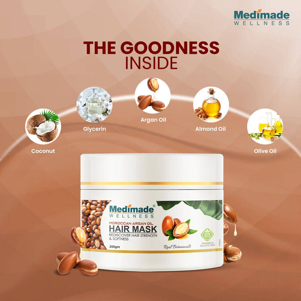 Medimade Wellness Moroccan Argan Oil Hair Mask - Distacart