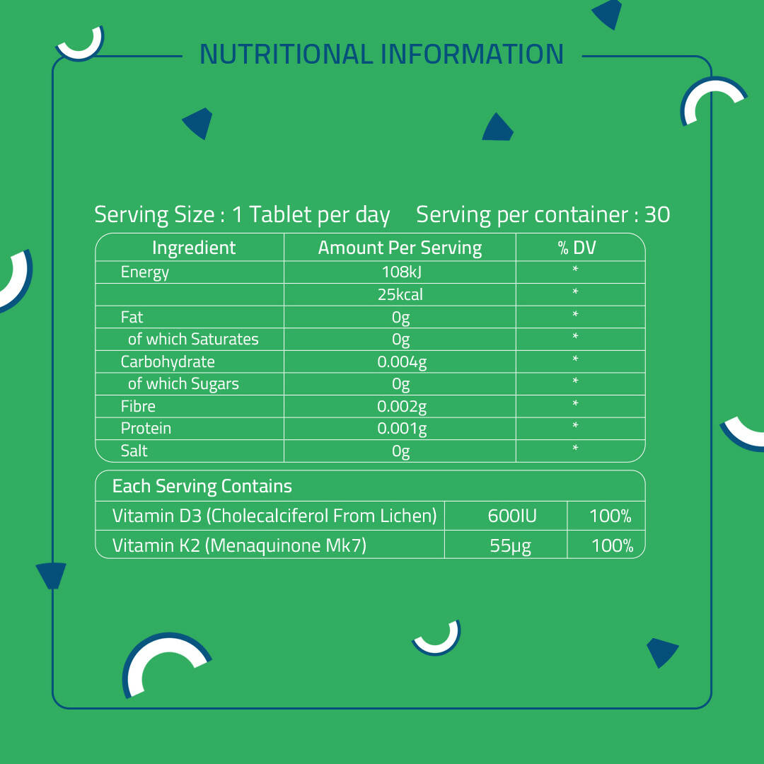 Laurik Vitamin D3, K2 Plant Based Veg Vitamin D3 Immunity Supplement Tablets For Strong Bones - Distacart