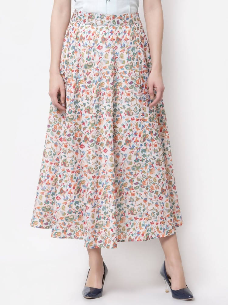 Myshka Multicolor Cotton blend Printed Skirt