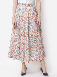 Thumbnail for Myshka Multicolor Cotton blend Printed Skirt
