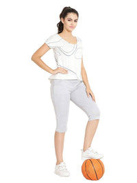 Thumbnail for Asmaani Silver Color Capri Type with Two Side Pockets.