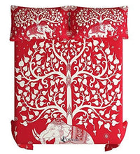Thumbnail for Vamika Printed Cotton Red Color Bedsheet With Pillow Covers (LEOC_SKHTY_RED) - Distacart