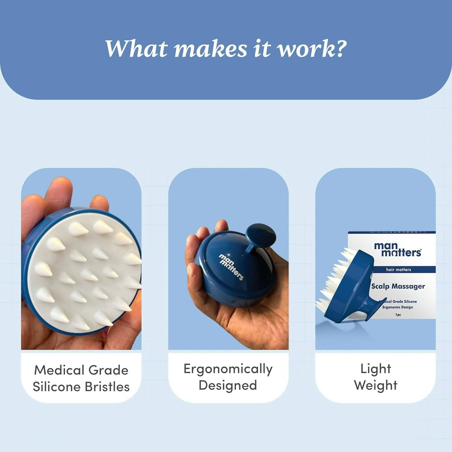 Man Matters Hair Scalp Massager Shampoo Brush - Distacart