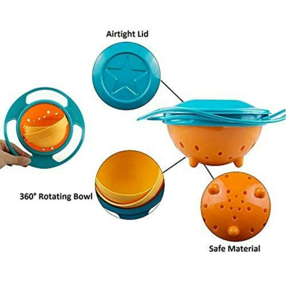 Nightstar 360° Revolving Spill Proof Food Snack Feeding Bowl Multicolor - Distacart