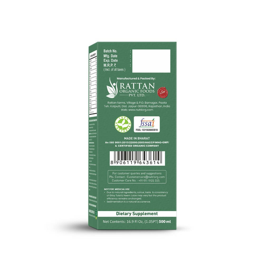 Nutriorg Giloy With Neem & Tulsi Juice - Distacart