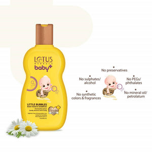 Lotus Herbals Baby+ Little Bubbles Body Wash & Shampoo (200 Ml) - Distacart