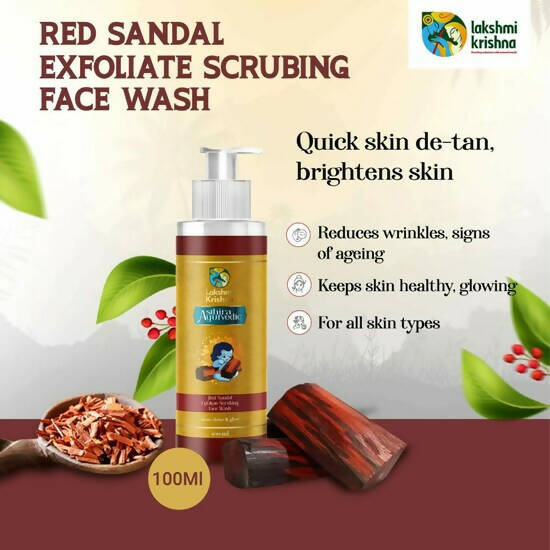 Lakshmi Krishna Red Sandal Exfoliate Scrubing Face Wash - Distacart