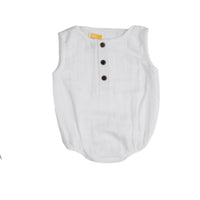 Thumbnail for Sunshine Baby Cute Organic Muslin Cotton Sleeveless Rompers For Babies - White - Distacart