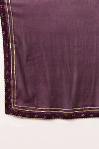 Thumbnail for Women's Plus Size Purple Silk Blend Solid Anarkali Style Suit Set - Rasiya - Distacart