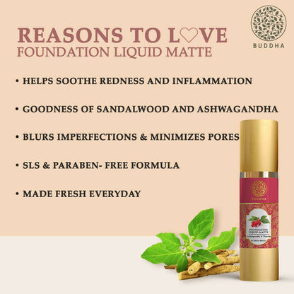 Buddha Natural Liquid Foundation Matte Sunkiss Beige - Distacart